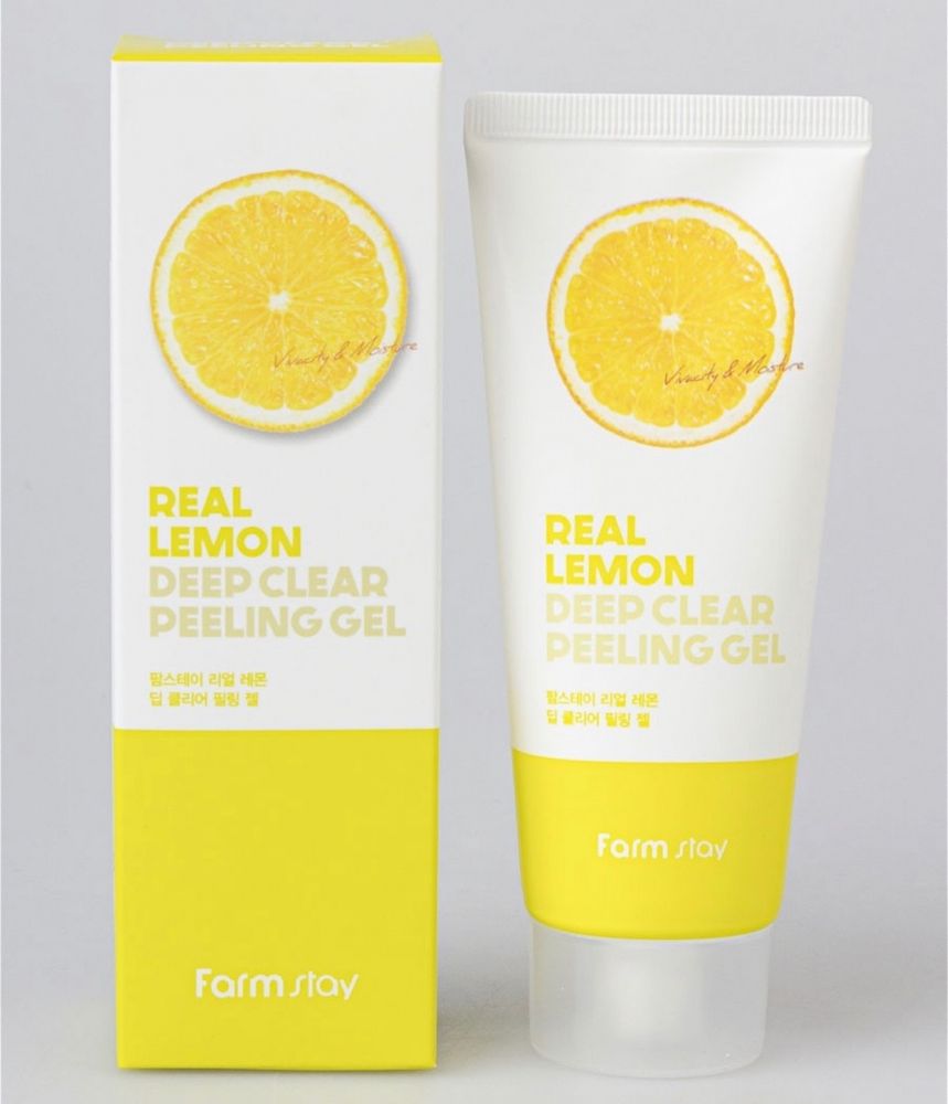 Скраб скатывающийся (пилинг-гель) с экстрактом лимона KR/ FarmStay Real Lemon Deep Clear Peeling Gel