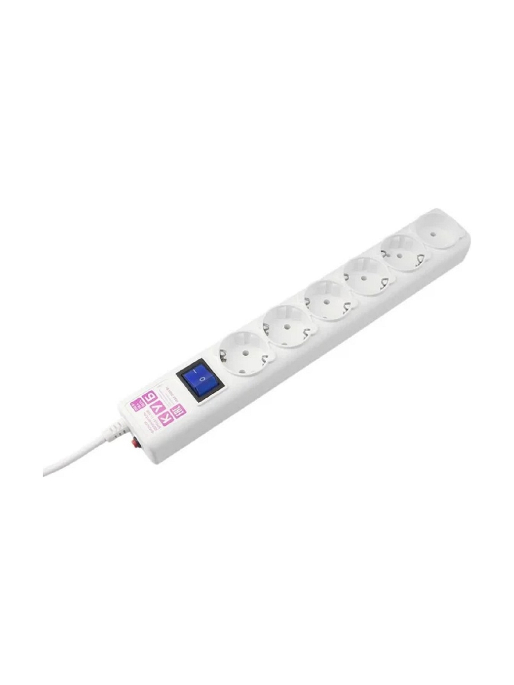 PowerCube Фильтр-удлинитель (SPG(5+1)-16B-0,5M) 6 розеток, 0,5 м,16А/3,5кВт, белый