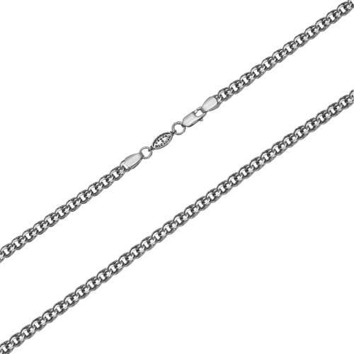 Цепь из серебра/Бисмарк/Чернение/Со вставкой спаси и сохрани /С алмазой огранкой