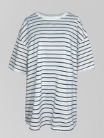 Футболка JN 8119 удлиненная свободная в полоску