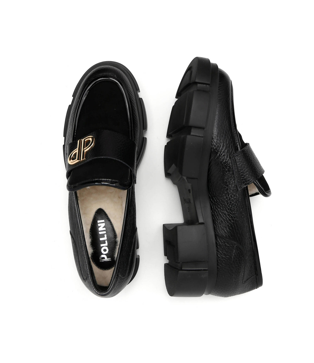 Кожаные мокасины Pollini - черный(SA10114H1FTA3)