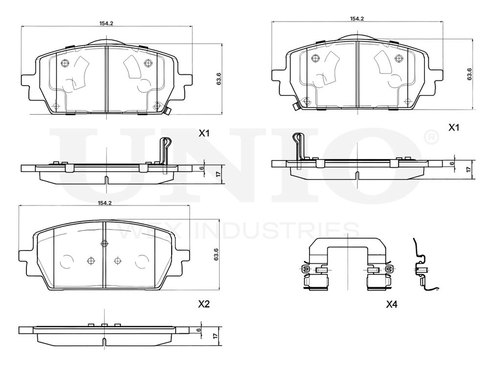 Колодки тормозные диск. передние UNIO BRP-20044