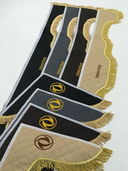 Ламбрекены экокожа стеганые 230 см. с вышивкой DONGFENG