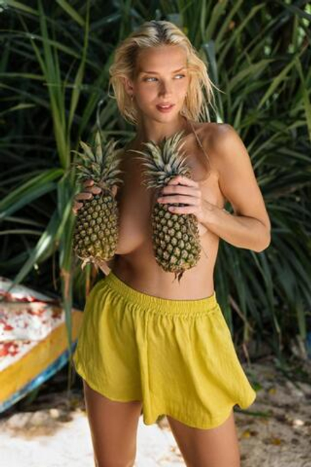 Шорты лен "Лайм"