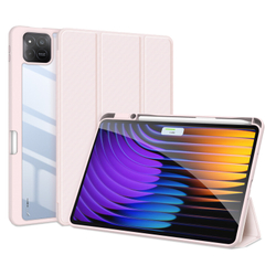 Чехол книжка розового цвета от Dux Ducis для Xiaomi Pad 7 и 7 Pro, серия Toby Series Case, с функцией пробуждения и сна