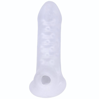 Толстая насадка-удлинитель с подхватом мошонки Jacked Up (Цвет: прозрачный)