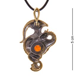 AM-3354 Подвеска «Дракон Хранитель» (латунь, янтарь)