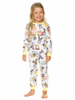 Pelican  Пижама для девочек белая с собачками