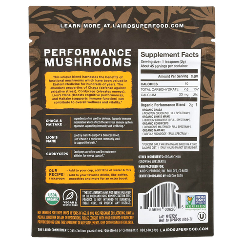 Laird Superfood, Производительные грибы, 90 г (3,17 унции)