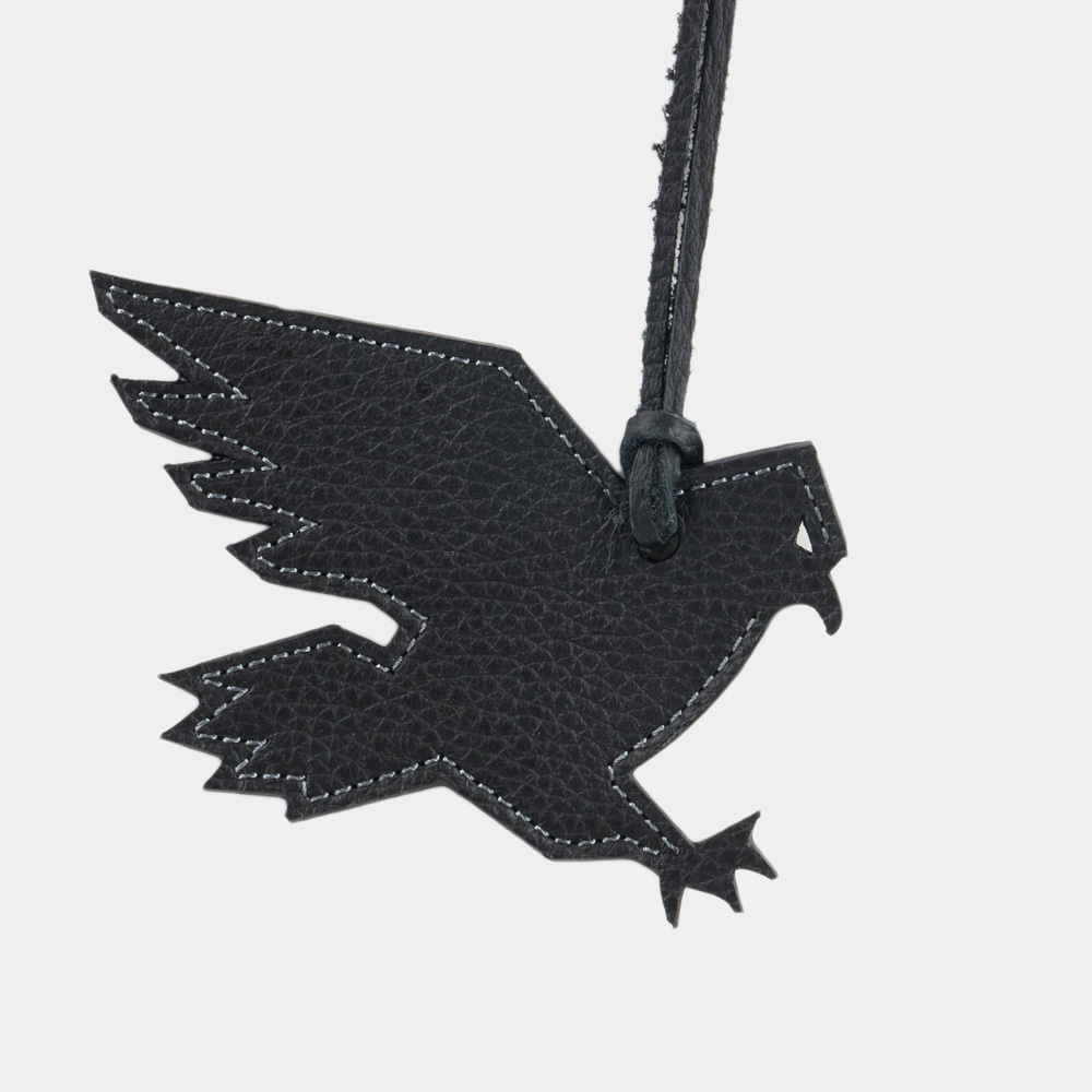 Брелок Aigle из кожи теленка, черного цвета