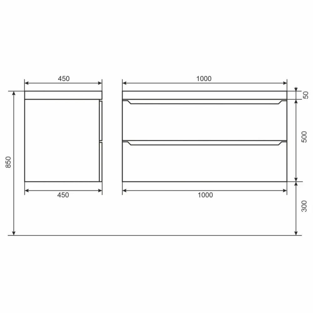 Тумба с раковиной для ванной Uperwood Tanos-Classic Quartz 100 см, белая графит/бетон