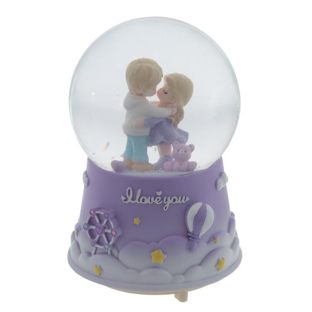 GAEM Фигурка декоративная "Дети" в стекл шаре (муз, подсвет, вьюга, 3xAAA н/п), D10 см, L11 W11 H16 см