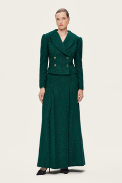 Зеленая твидовая юбка-макси "Эдит"