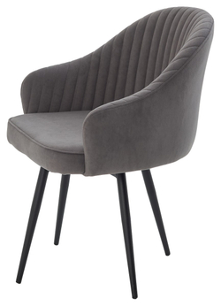 Стул ШЕЛЛ 360 град. поворот. B28 Темно-серый, велюр / черный каркас, М-City
