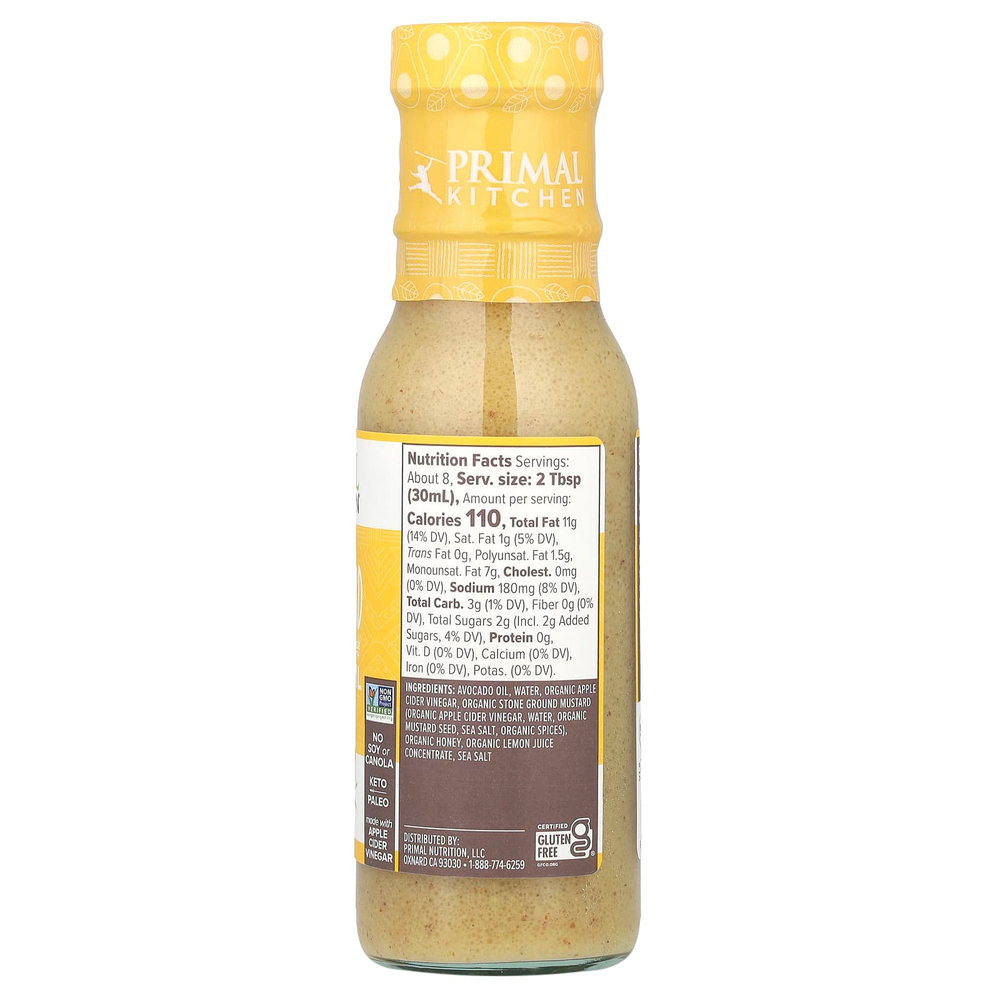 Primal Kitchen, Медово-горчичный винегрет и маринад с маслом авокадо, 236 мл (8 жидк. унц.)