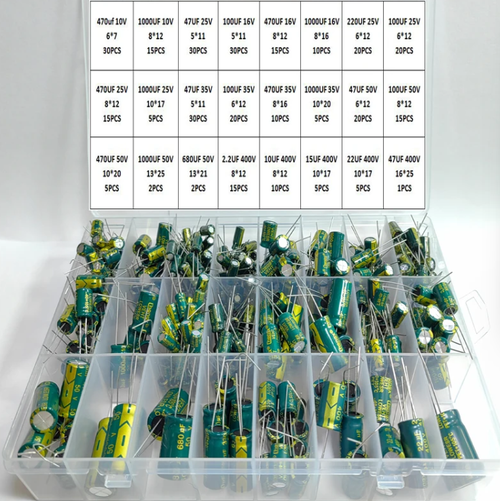 Набор конденсаторов YF 335 шт., электролитические 24 значения, 10В-400В