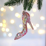 Подвеска «Хрустальная туфелька» 11*7,5 см, Розовый