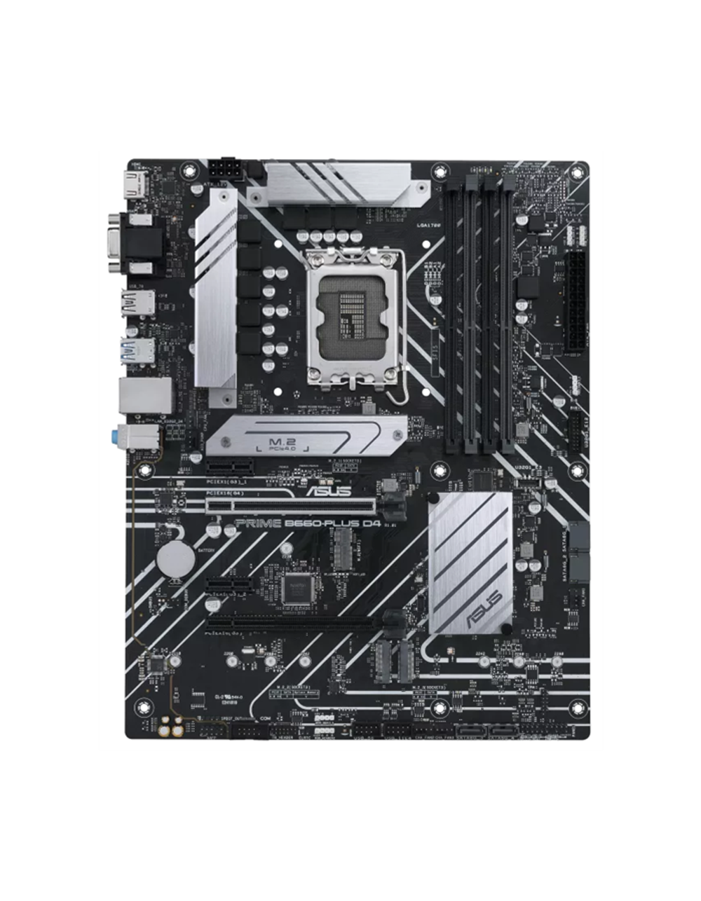 Материнская плата ASUS PRIME B660-PLUS D4, LGA1700, B660, 4*DDR4, 4*SATA, 3*M.2, 3*USB 3.2, 2*USB 2.0, Type-C, 2*PCIx16, 2*PCIx1, DP+D-Sub+HDMI, ATX; 90MB18X0-M0EAY0