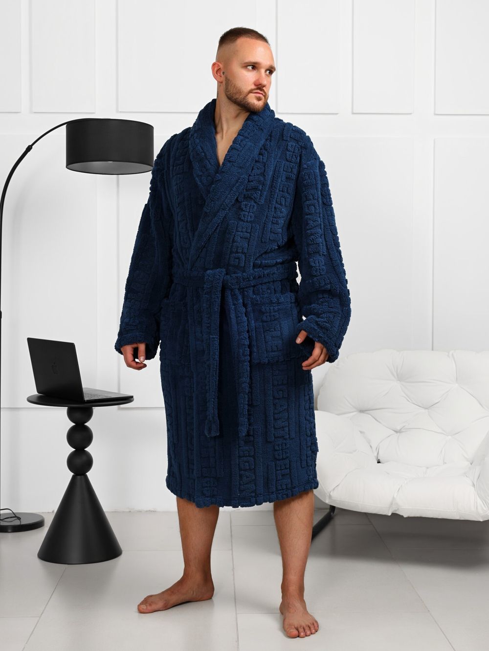 Халат мужской Идеал-3 Виотекс СИНИЙ