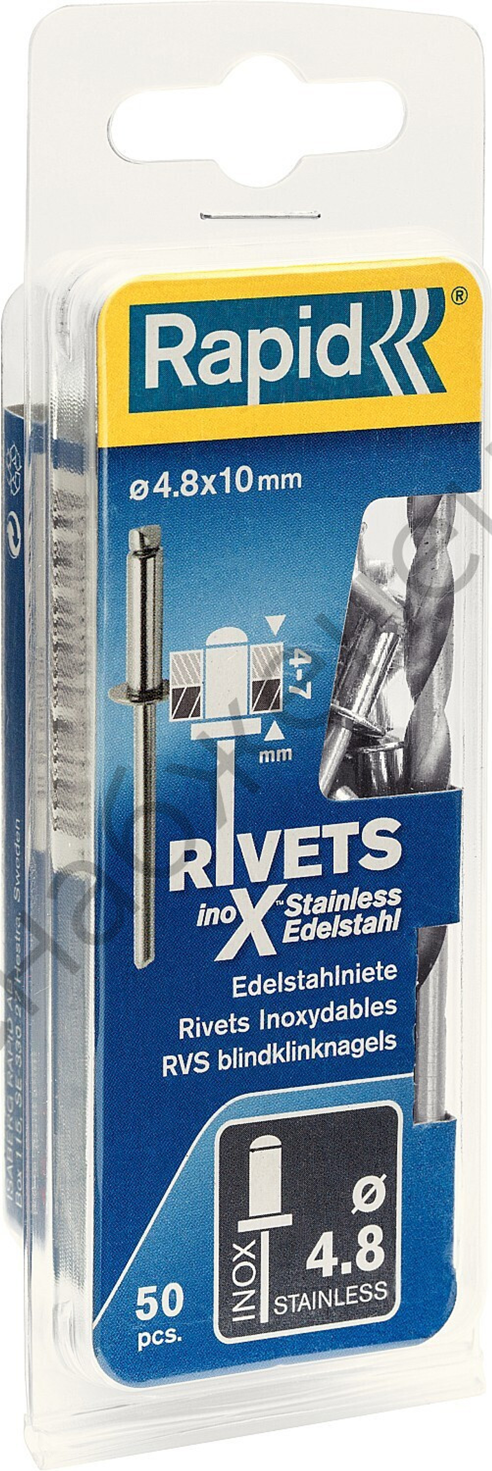 RAPID 4.8х10 мм, 50 шт, Нержавеющая заклепка (5000396)