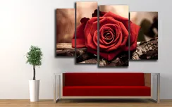 Модульная картина "Красный лепесток"