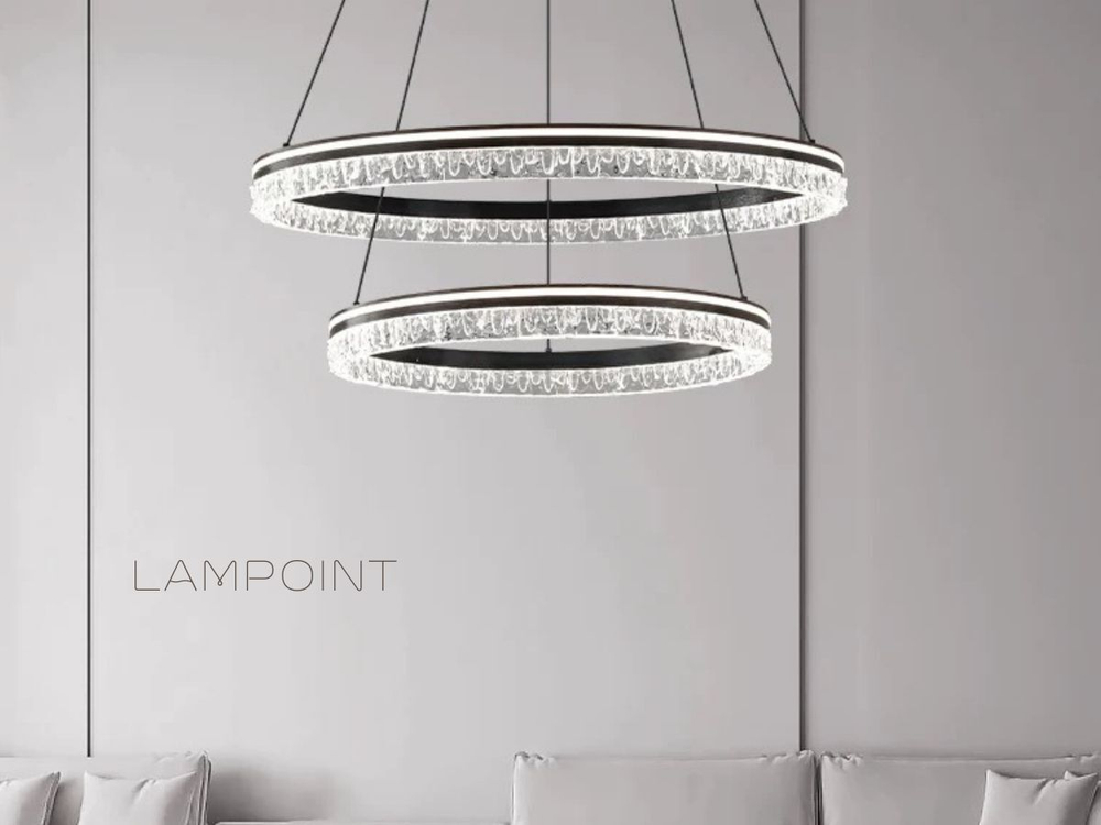 Люстра подвесная светильник светодиодный LED для кухни, гостиной, зала и детской, 60 см