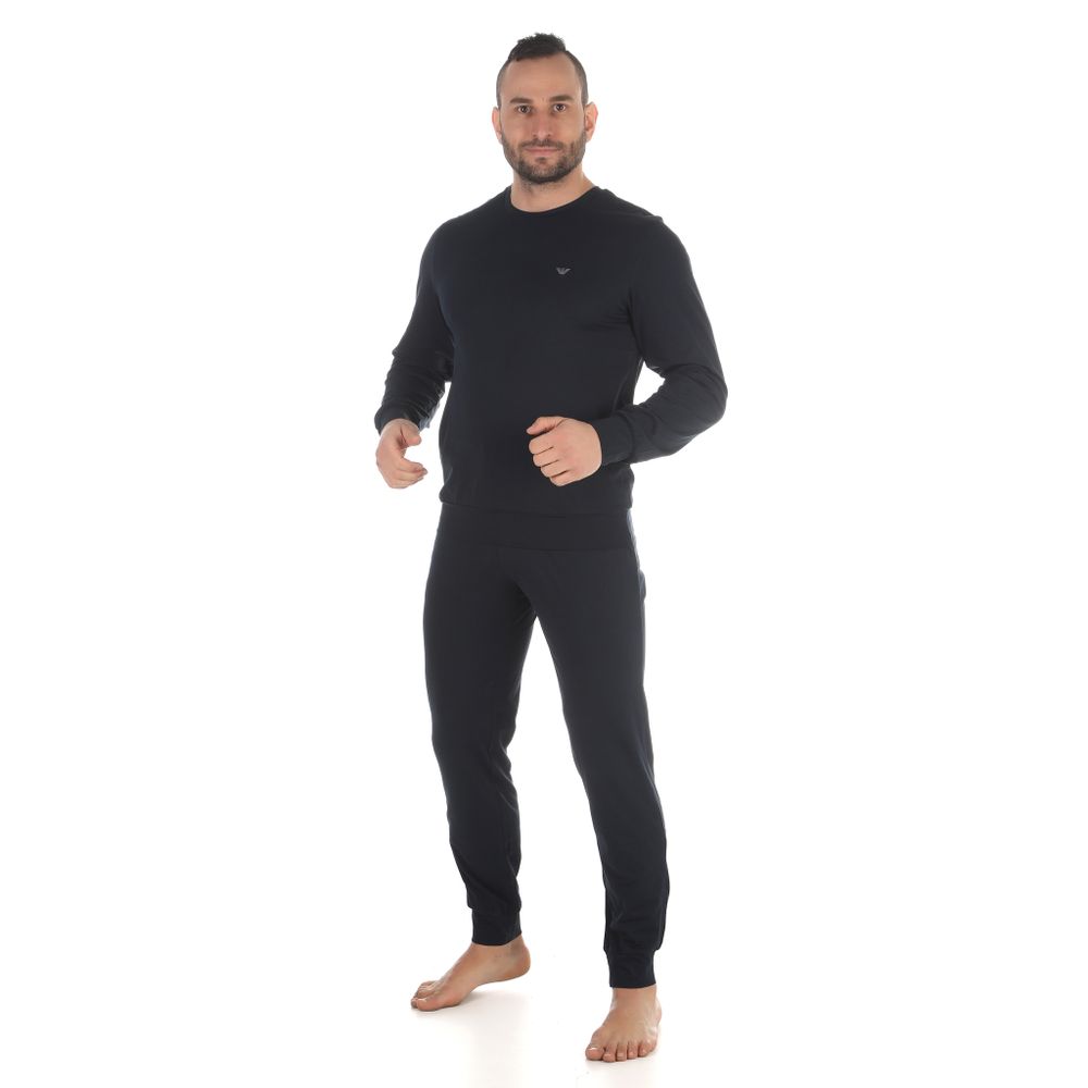 Мужской домашний костюм темно-синий: лонгслив и штаны Emporio Armani 111794_CC570 00135