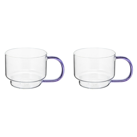 Набор кружек Orb, 400 мл, прозрачные/фиолетовые, 2 шт.