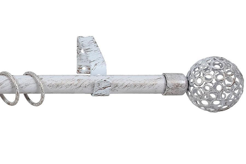 Карниз 1-рядный телескопический белое серебро