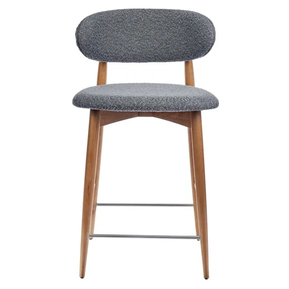Полубарный стул Mod, орех, тёмно-серое букле