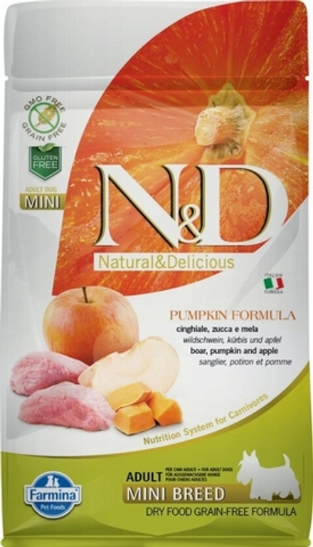 Сухой корм Farmina N&D Mini для взрослых собак мелких пород с кабаном, яблоком и тыквой 2,5 кг