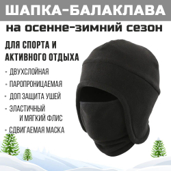 Шапка балаклава лыжная PRIVAL черная 58