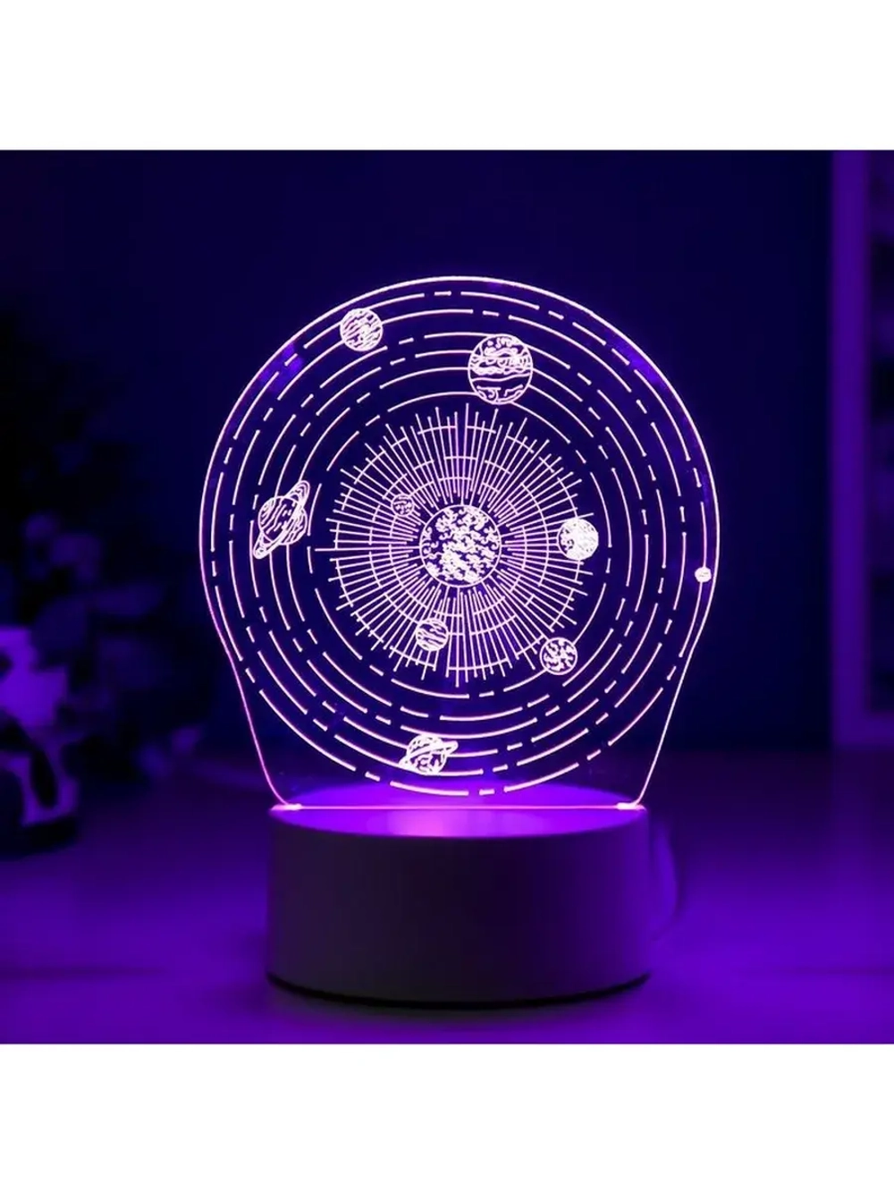 Светильник 3D ночник RISALUX «Космос», LED RGB, от сети, 9.5