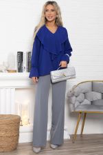 Блуза шифоновая Вэнси (синяя) Б15023-8М LT Collection
