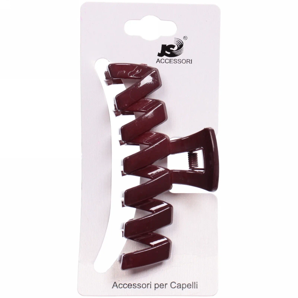 Заколка-краб для волос на блистере «Magic Gloss», зигзаг, микс 6 цветов, 9,8см