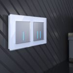 Сенсорный выключатель одноклавишный с подсветкой 1000 Вт (серебряный)