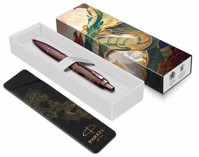 Шариковая ручка с чехлом Parker IM Monochrome Brown Dragon Special Edition, стержень:M, цвет чернил: blue, в подарочной упаковке.