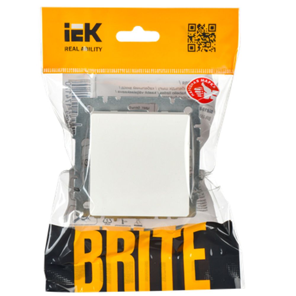 BRITE Выключатель 1-клавишный самовозвратный 10А ВС10-1-4-БрБ белый IEK