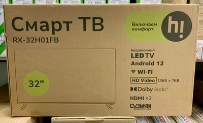Телевизор Hi RX-32H01FB 81см, HD, LED, HDR, Smart TV, OS Android 9