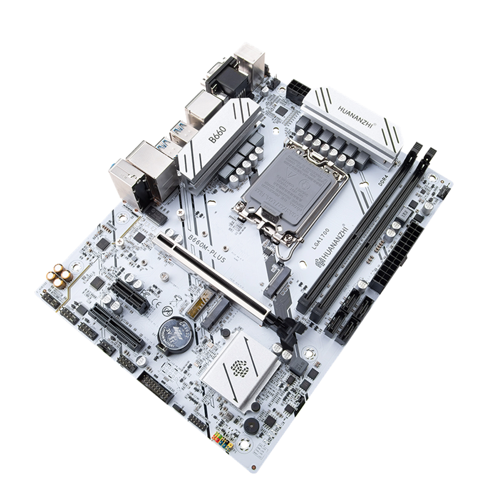 Материнская плата HUANANZHI B660M-PLUS, Socket1700, mATX, Retail, 2xDDR4, PCIe5.0, 2xM.2, 2.5GLAN, M.2 WiFi, PS2, 4xUSB2, 6xUSB3, VGA, 2xHDMI, DP (HNZ-B660M-PLUS)
