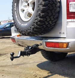 Фаркоп для Mitsubishi Pajero III, IV 2000-2007, 2007-2020 Тип шара: E. Нагрузки: 1800/100 кг, MI 30