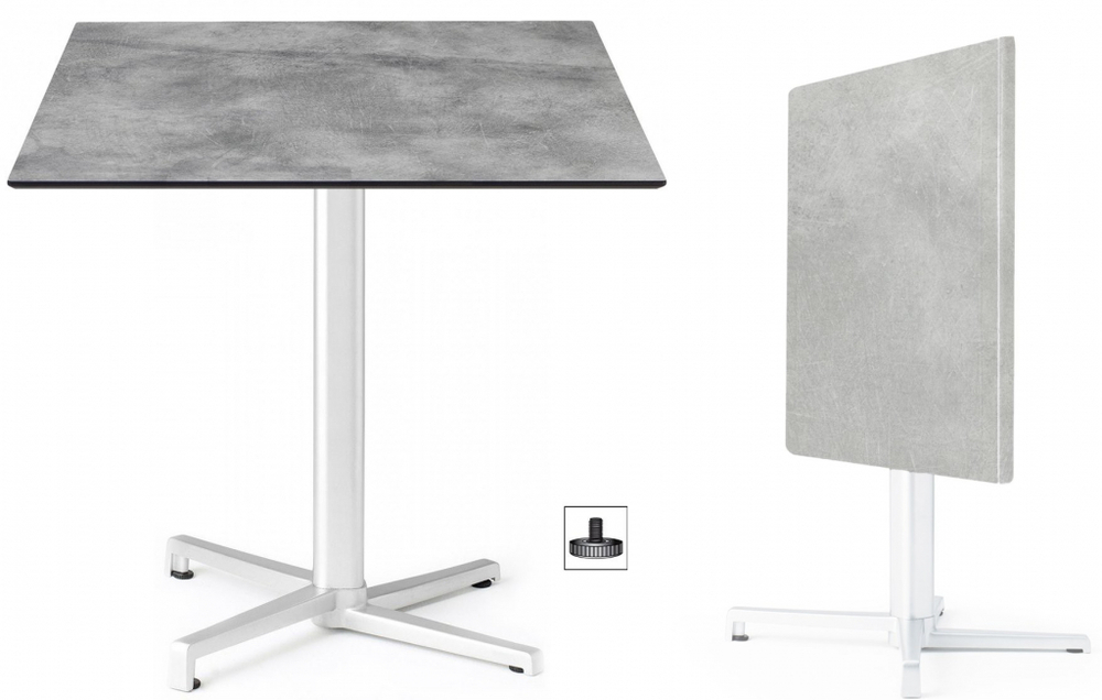 Стол ламинированный обеденный складной Scab Design Domino, белый, цементный
