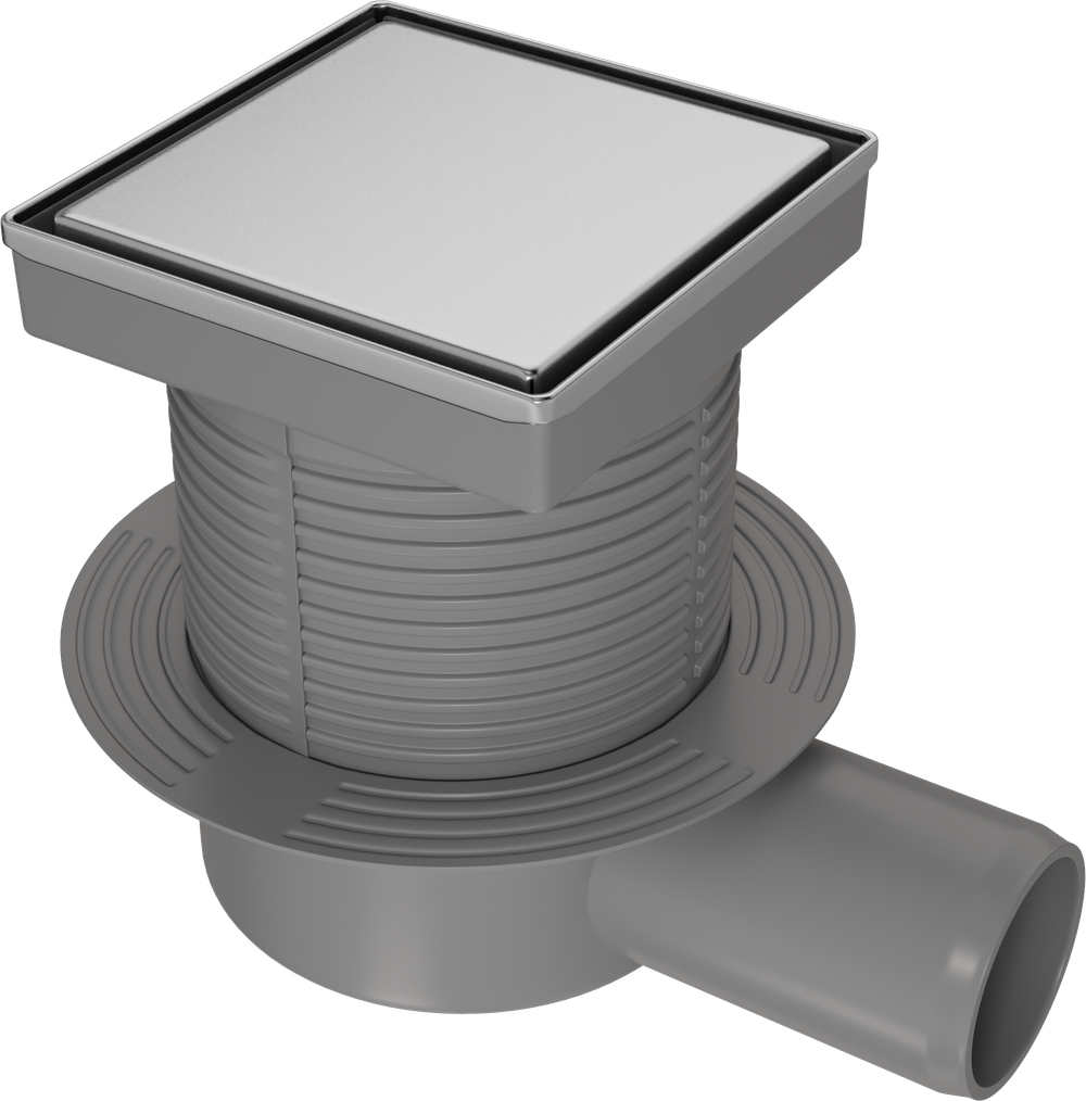 Душевой трап CK DRAIN 3001-0010 11x11, в пол, хром, с сифоном