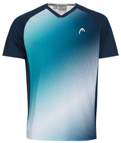 Футболка для мальчика теннисная Head TOPSPIN T-Shirt - print perf/petrol