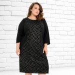 Платье комбинированное, чёрное