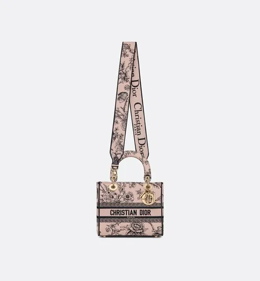 Сумка Dior Lady D-lite, модель среднего формата светло-розовый