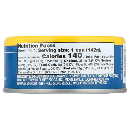 Wild Planet, Консервы из полосатого тунца, 5 унций (142 г)