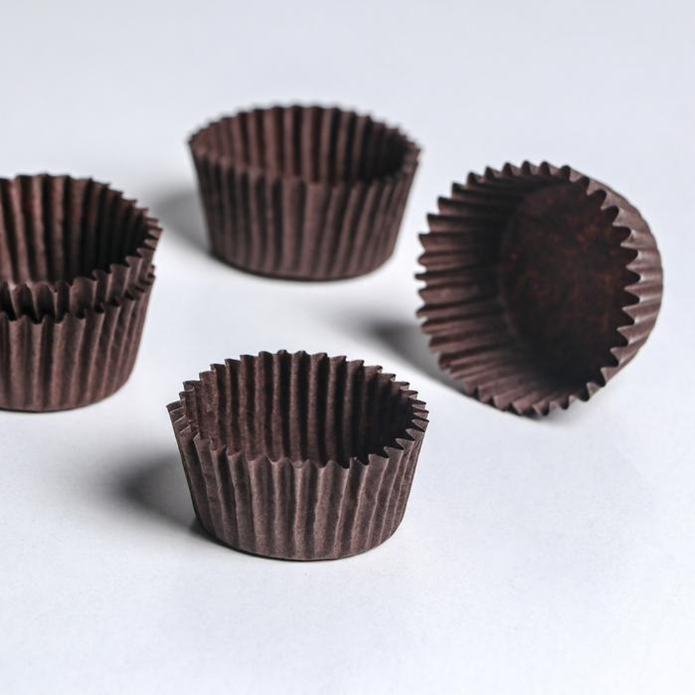 Капсула для конфет, корич, 50 шт, 3,5 х 2,5 см