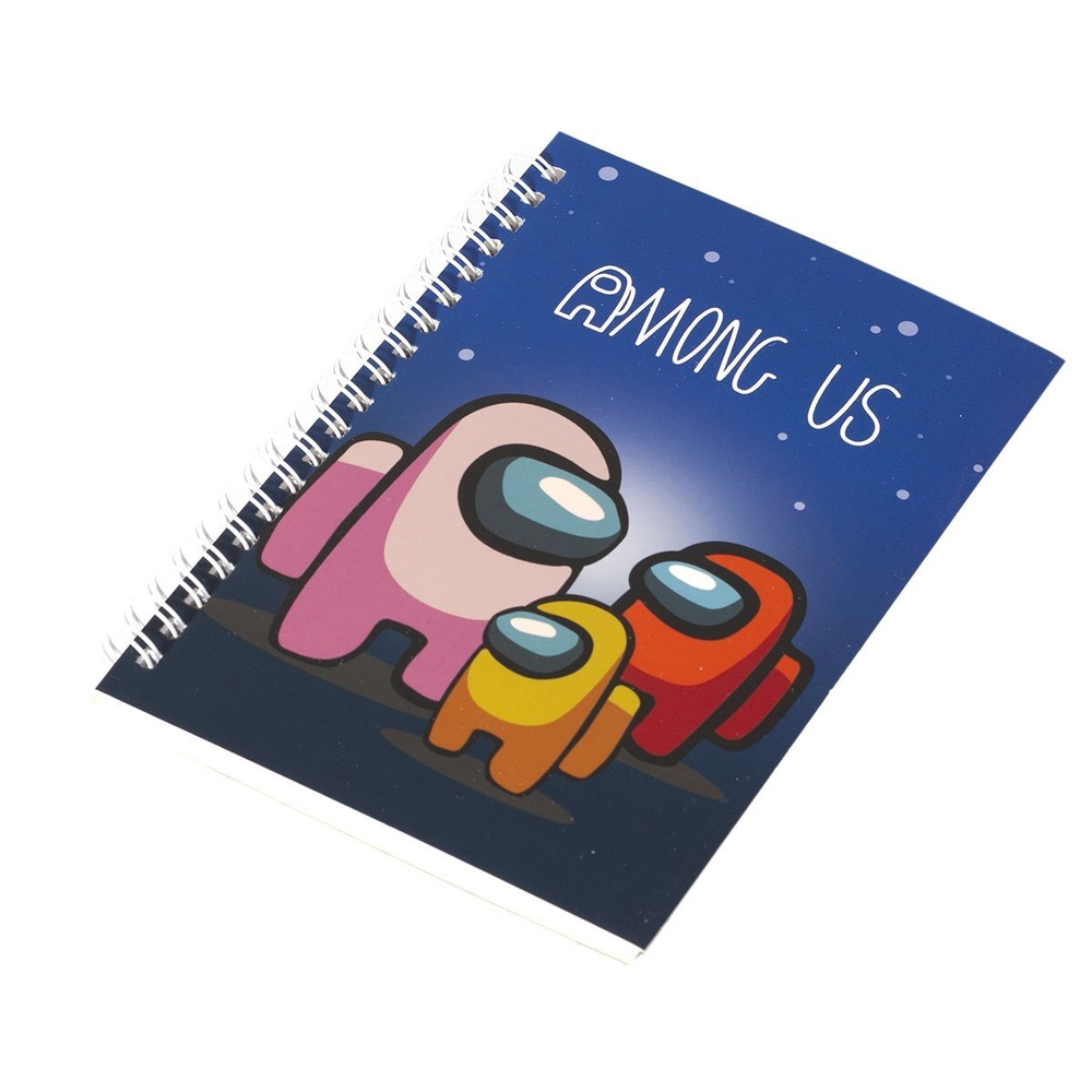 Блокнот в футляре, 13 см * 18 см, гребень, Alingar, ламинация, ручка, линия, 50 л., "Астронавты в неоне"