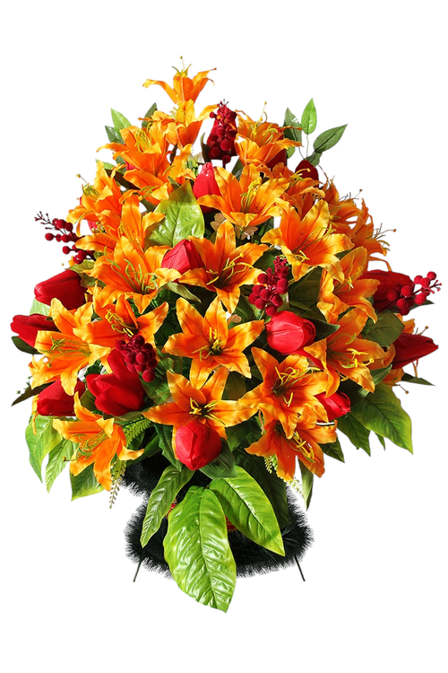 Ритуальная корзина из искусственных цветов «Жардин №06»